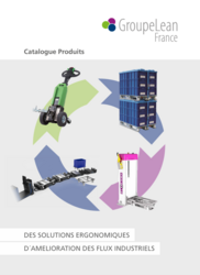 Couverture du catalogue produits du Groupe Lean France, présentant les solutions logistiques Lean.