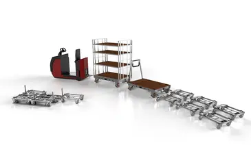 Optimisez vos flux logistiques Lean grâce à notre solution de train d’embases modulable et performante