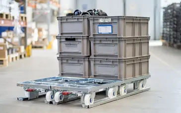 Palette transport d'embases roller 